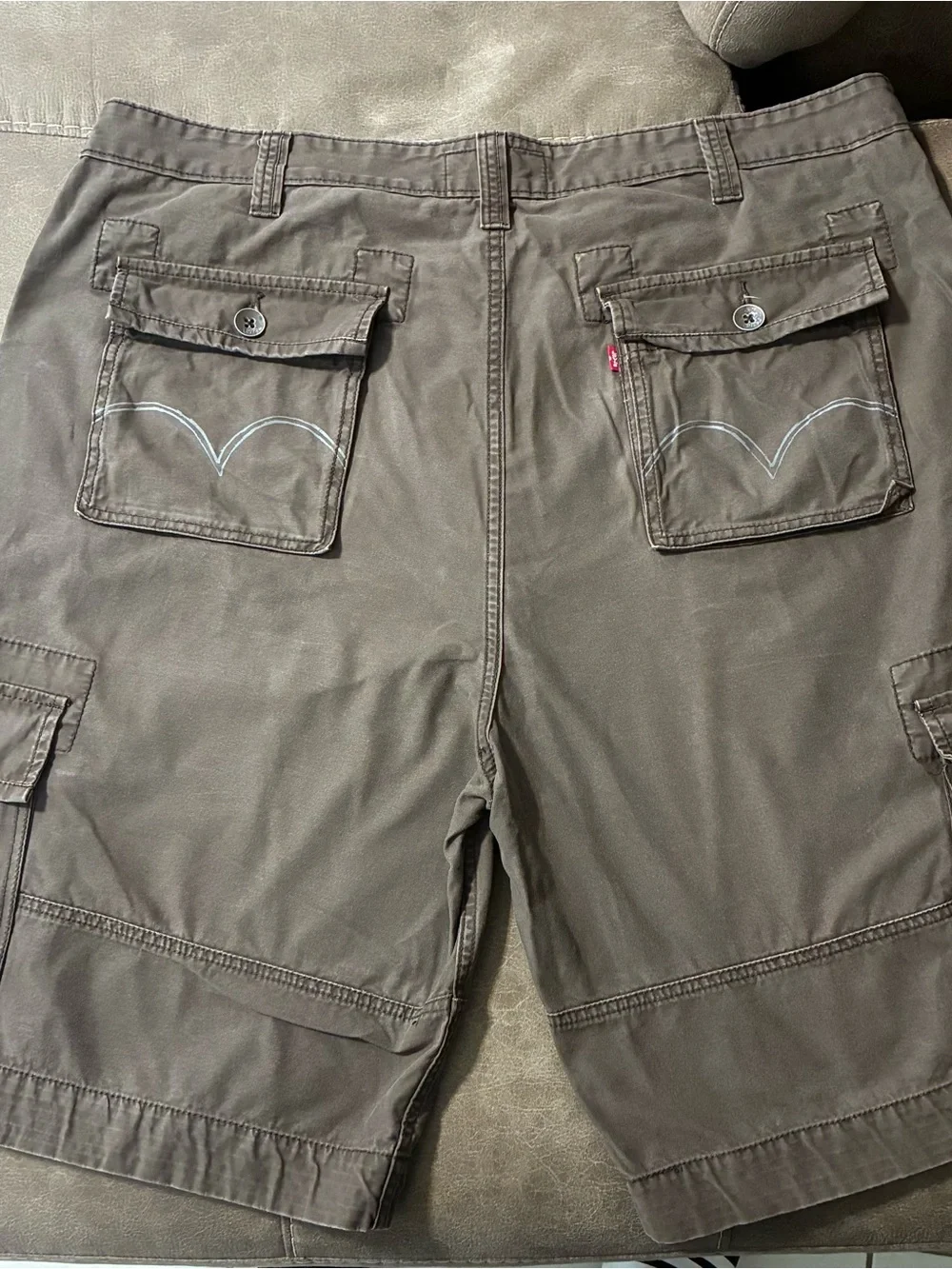 Levi's Squad Cargo Shorts Men's 42 Khaki Grunge Relaxed Workwear Durable Y2K
